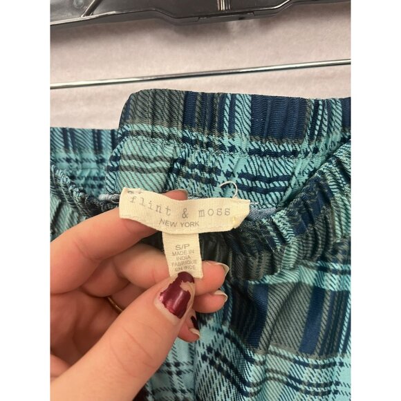 Flint & Moss Womens Plaid Blue/Green Polyester Midi Skirt #6304 - Picture 3 of 8